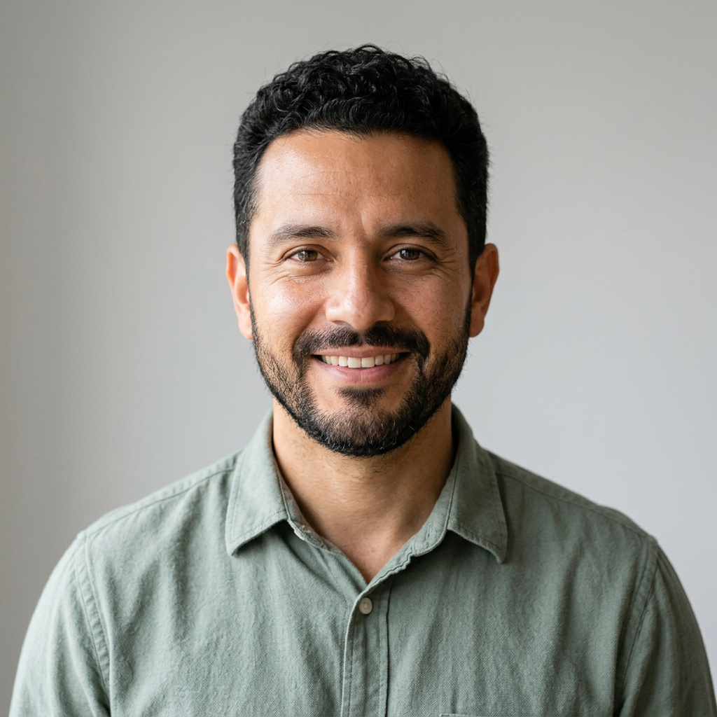 Man with short hair and beard